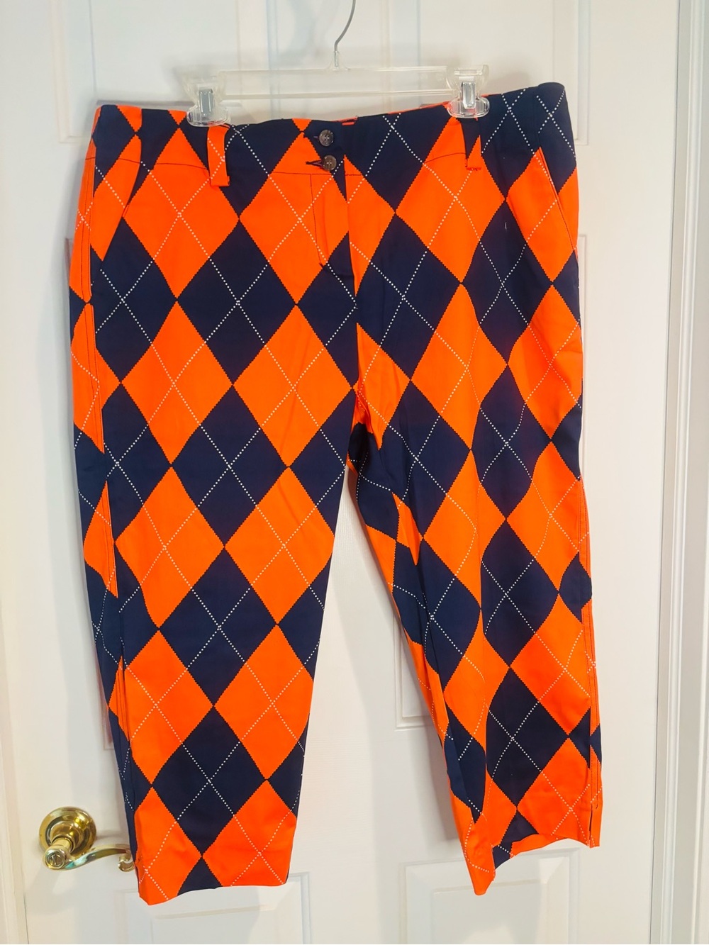 Loudmouth Orange & Navy Argyle Chinos